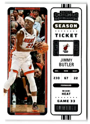 Jimmy Butler Panini Contenders Season Ticket basketball card for 2022 retail edition