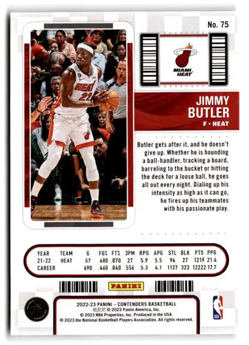 Jimmy Butler basketball card from Panini Contenders Season Ticket retail series