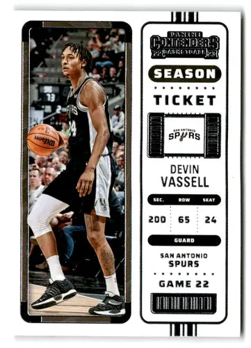 Devin Vassell basketball card from 2022 Panini Contenders Season Ticket retail product