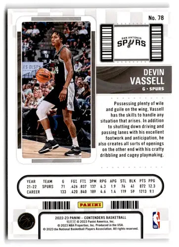 Devin Vassell basketball card from Panini Contenders Season Ticket retail set