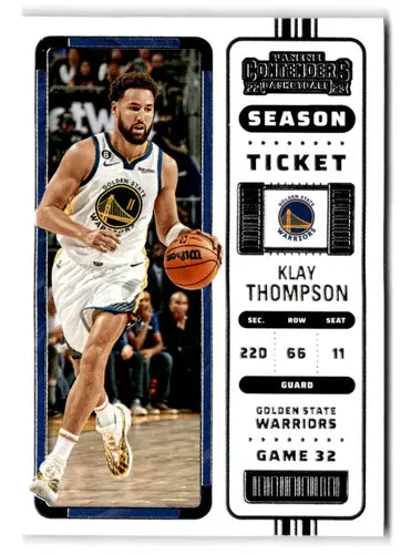 Klay Thompson basketball card from Panini Contenders Season Ticket retail set