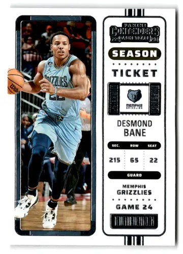 Desmond Bane basketball card from Panini Contenders 2022 Season Ticket retail series