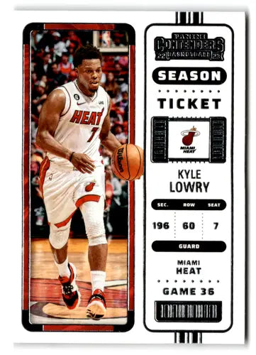 2022 Panini Contenders Season Ticket Kyle Lowry basketball card in original gloss near mint