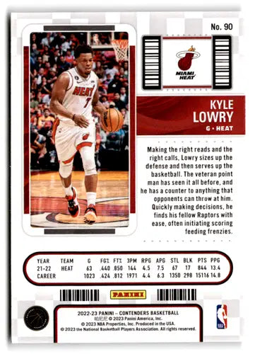 Kyle Lowry basketball card from Panini Contenders Season Ticket Retail series
