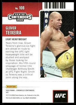 2022 Panini Contenders UFC Glover Teixeira #108 Mixed Martial Arts - UFC/MMA Card Single