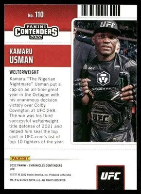 2022 Panini Contenders UFC Kamaru Usman #110 Mixed Martial Arts (MMA) - UFC/MMA Card Single