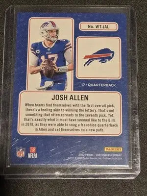2022 Panini Contenders #WT-JAL Josh Allen Winning Ticket Emerald - Football Card Single