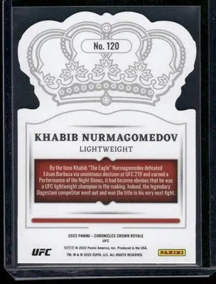 2022 Panini Crown Royale UFC Khabib Nurmagomedov #120 Mixed Martial Arts (MMA) - UFC/MMA Card Single