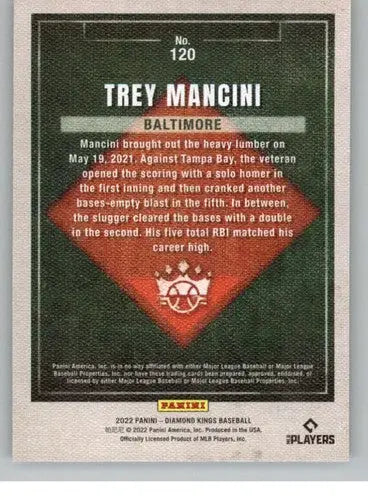 Trey Mancini baseball card from 2022 Panini Diamond Kings series Orioles ID 44903