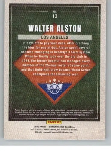 2022 Panini Diamond Kings #13 Walter Alston NM-MT Dodgers ID:44389 - Baseball Card Single