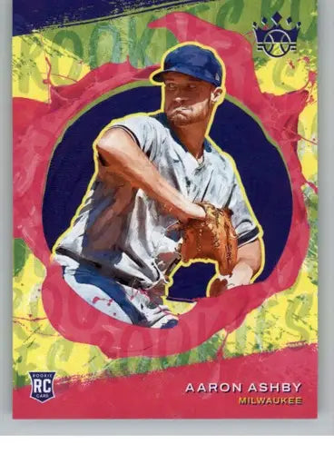 Original gloss Panini Diamond Kings Aaron Ashby rookie baseball card, Brewers RC