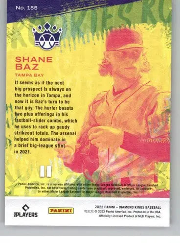 Shane Baz baseball card from Panini Diamond Kings 2022 with original gloss Rookie Rays