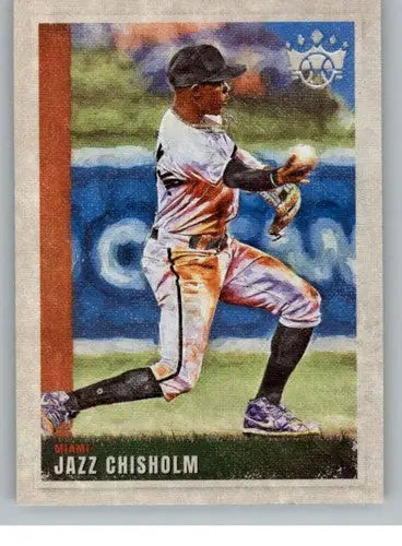 Baseball card featuring Jazz Chisholm from 2022 Panini Diamond Kings collection