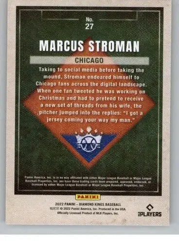 2022 Panini Diamond Kings #27 Marcus Stroman NM-MT Cubs ID:44523 - Baseball Card Single