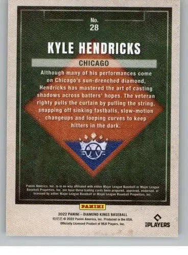 2022 Panini Diamond Kings Kyle Hendricks baseball card Cubs NM-MT ID 44524