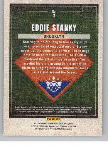 2022 Panini Diamond Kings #3 Eddie Stanky NM-MT Dodgers ID:44379 - Baseball Card Single