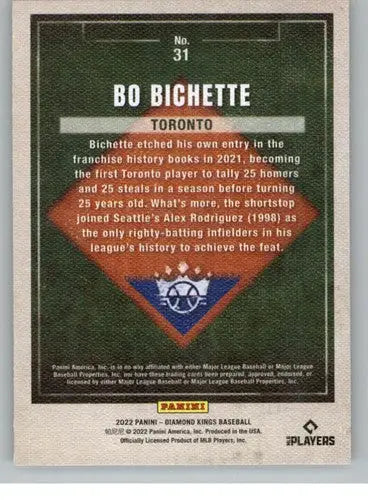 2022 Panini Diamond Kings #31 Bo Bichette NM-MT Blue Jays ID:44527 - Baseball Card Single