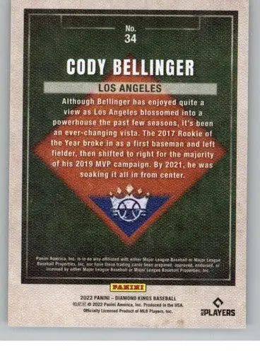 Original gloss Cody Bellinger baseball card from Panini Diamond Kings 2022 series