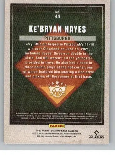 2022 Panini Diamond Kings KeBryan Hayes baseball card Pirates NM-MT