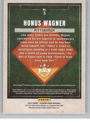 Honus Wagner baseball card from Panini Diamond Kings 2022 Panini Diamond series
