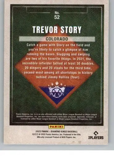 Trevor Story baseball card from Panini Diamond Kings 2022 product
