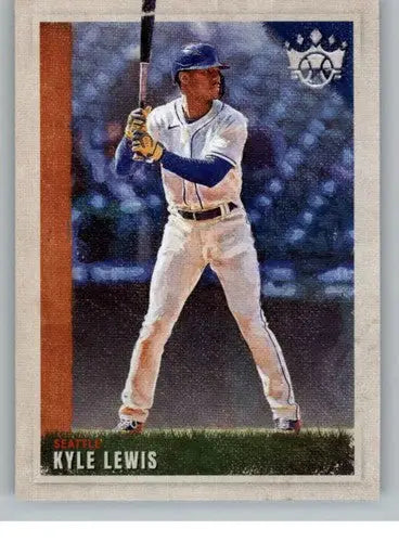 Original gloss 2022 Panini Diamond Kings Kyle Lewis baseball card Mariners ID 44553