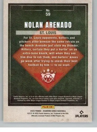 2022 Panini Diamond Kings Nolan Arenado baseball card, NM-MT Cardinals collectible