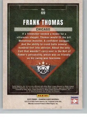 Frank Thomas baseball card from Panini Diamond Kings 2022 set with White Sox ID 44564