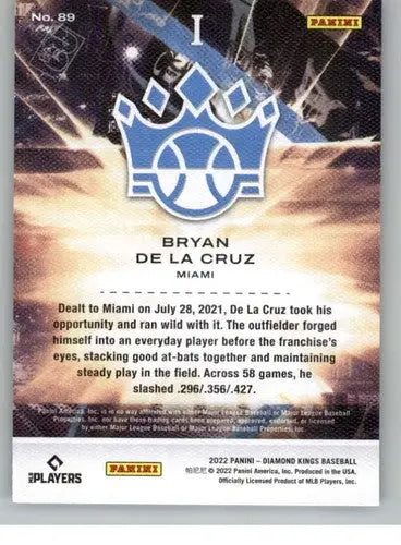 2022 Panini Diamond Kings #89 Bryan De La Cruz NM-MT RC Rookie Marlins ID:44855 - Baseball Card Single