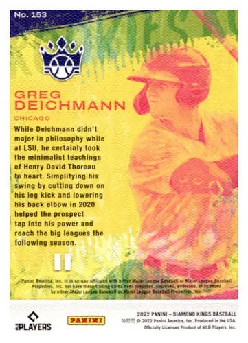 2022 Panini Diamond Kings Artist Proof Blue #153 Greg Deichmann NM-MT R ID:44326 - Baseball Card Single