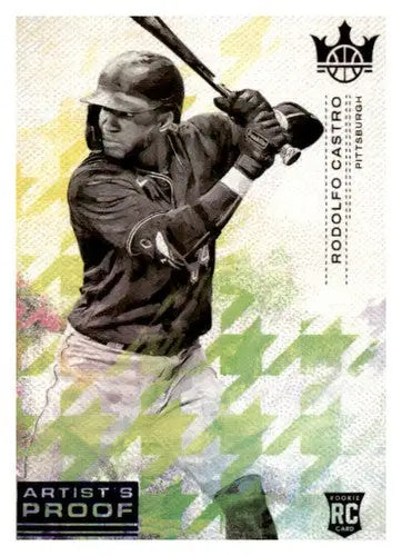 Original gloss of Rodolfo Castro baseball card from Panini Diamond Kings Artist Proof Blue series