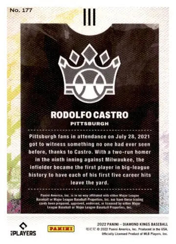 Original gloss Panini Diamond Kings Artist Proof Blue Rodolfo Castro baseball card