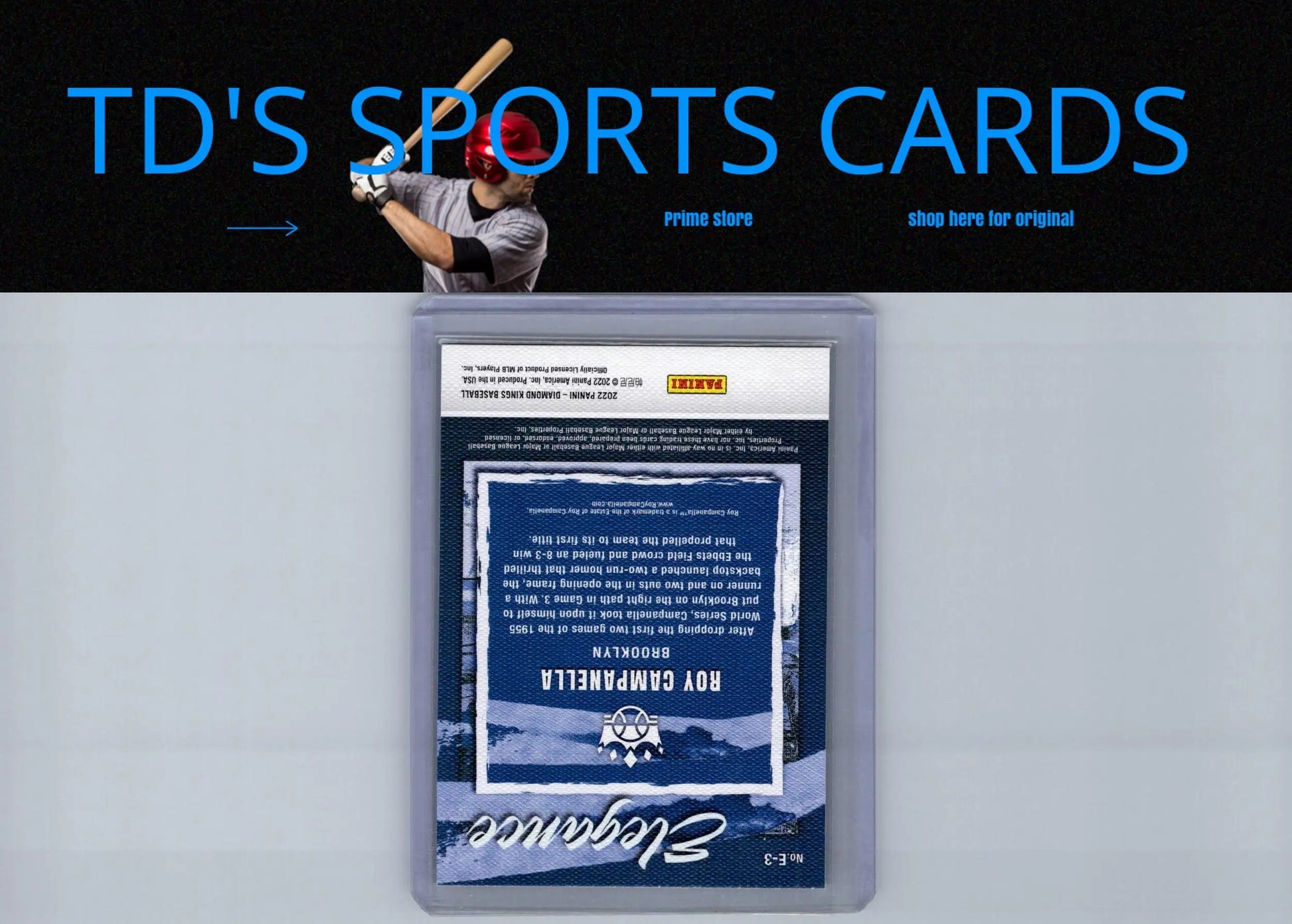 Roy Campanella baseball card from 2022 Panini Diamond Kings Roy Campanella Elegance series