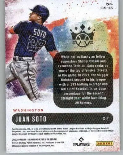 2022 Panini Diamond Kings Gallery of Stars #15 Juan Soto NM-MT National ID:44781 - Baseball Card Single