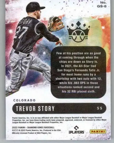 2022 Panini Diamond Kings Gallery of Stars #8 Trevor Story NM-MT Rockie ID:44780 - Baseball Card Single
