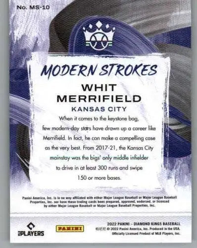 2022 Panini Diamond Kings Modern Strokes #10 Whit Merrifield NM-MT Roya ID:45001 - Baseball Card Single