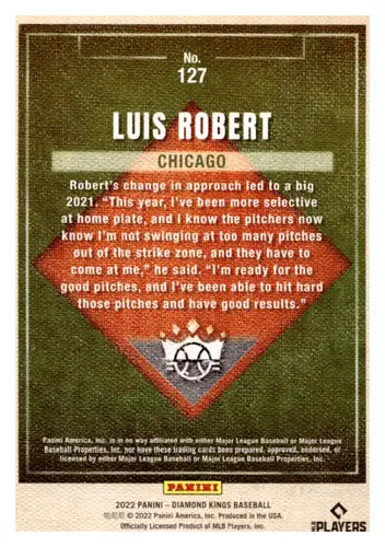 2022 Panini Diamond Kings Red Frame #127 Luis Robert NM-MT White Sox ID:44991 - Baseball Card Single