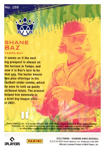 2022 Panini Diamond Kings Red Frame Shane Baz baseball card rookie Rays original gloss