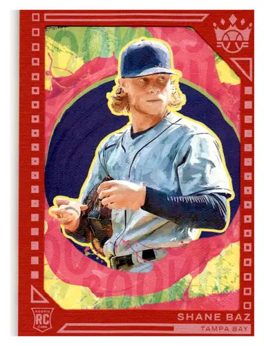 Original gloss Panini Diamond Kings Shane Baz baseball card in Diamond Kings Red frame