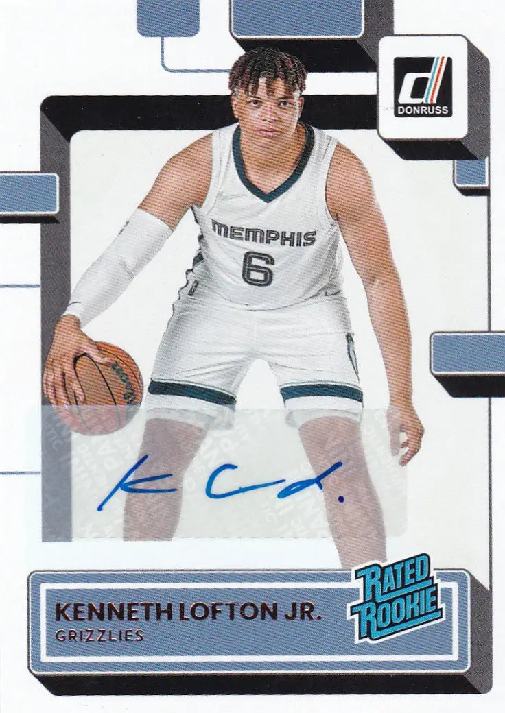 2022 PANINI DONRUSS #250 KENNETH LOFTON JR AUTO- MEMPHIS GRIZZLIES