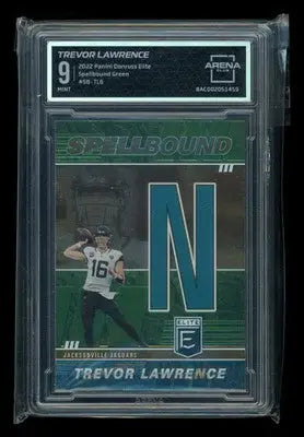 2022 Panini Donruss Elite Spellbound Green Trevor Lawrence #SB-TL6 Arena Club 9 - Football Card Single