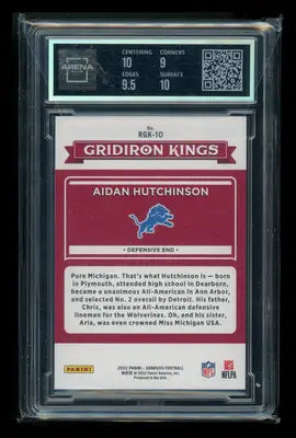 2022 Panini Donruss Gridiron Kings Aidan Hutchinson #RGK-10 Arena Club 9.5 - Football Card Single