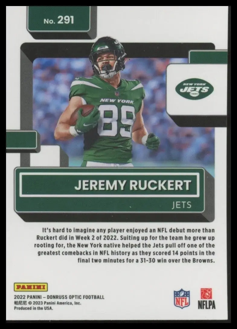 2022 Panini Donruss Optic - Rated Rookie Jeremy Ruckert #291 (RC) - Football Card Single