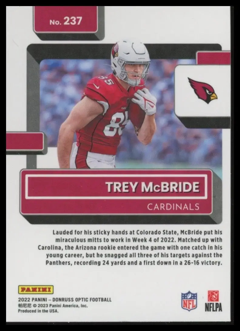 2022 Panini Donruss Optic - Rated Rookie Trey McBride #237 (RC) - Football Card Single