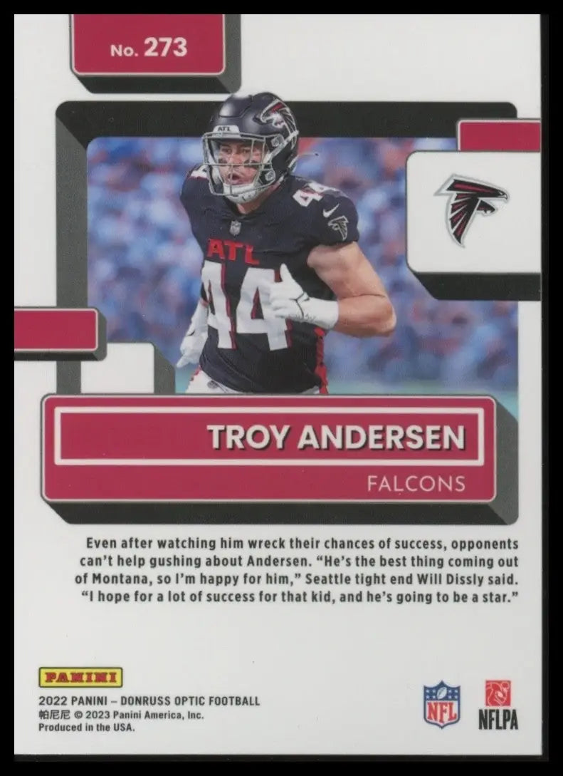 2022 Panini Donruss Optic - Rated Rookie Troy Andersen #273 (RC) - Football Card Single