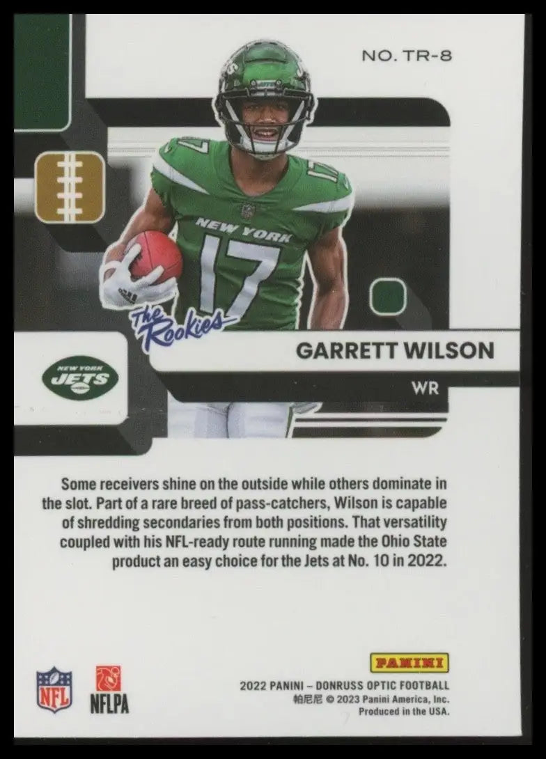 2022 Panini Donruss Optic - The Rookies Garrett Wilson #TR-8 (RC) - Football Card Single