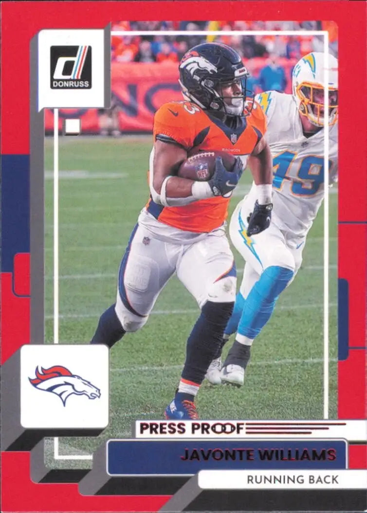 2022 Panini Donruss Press Proof Red #266 Javonte Williams Denver Broncos
