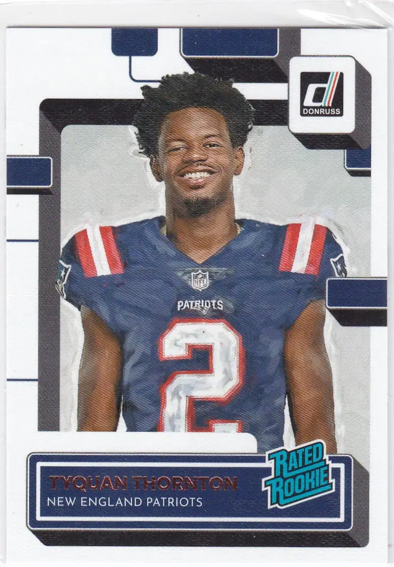 2022 Panini Donruss Rated Rookie #322 Tyquan Thornton RC New England Patriots - Football Card Single