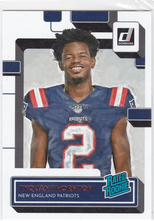 2022 Panini Donruss Rated Rookie #322 Tyquan Thornton RC New England Patriots - Football Card Single