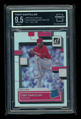 2022 Panini Donruss Rated Rookie Career Stat Tony Santillan #31 011/291 AC 9.5 - Baseball Card Single